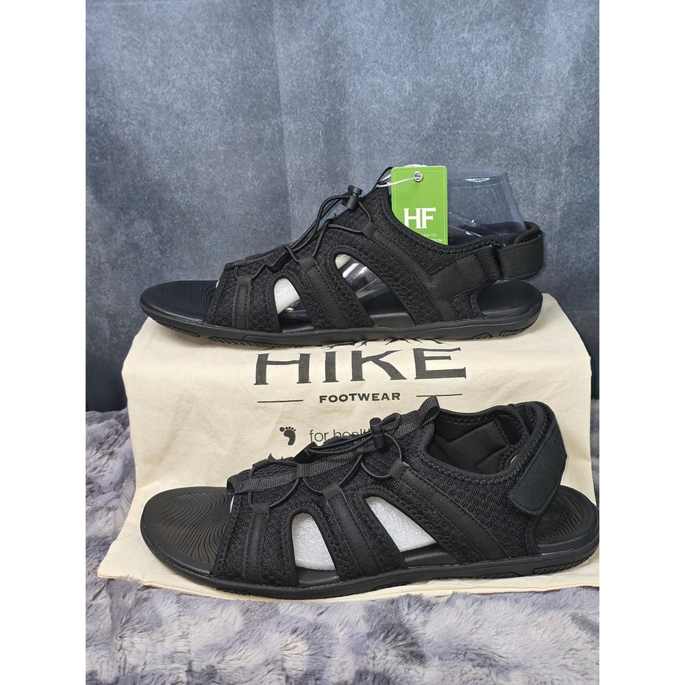NWT Hike Footwear BareSandals I Black Minimalist Athletic Sandals EU 45 Mens 12